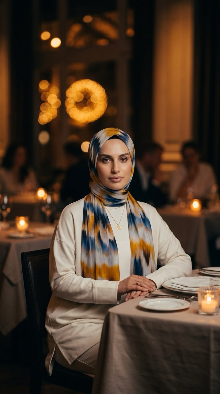 Lacivert Hardal Desenli Pamuk Viskon Şal
