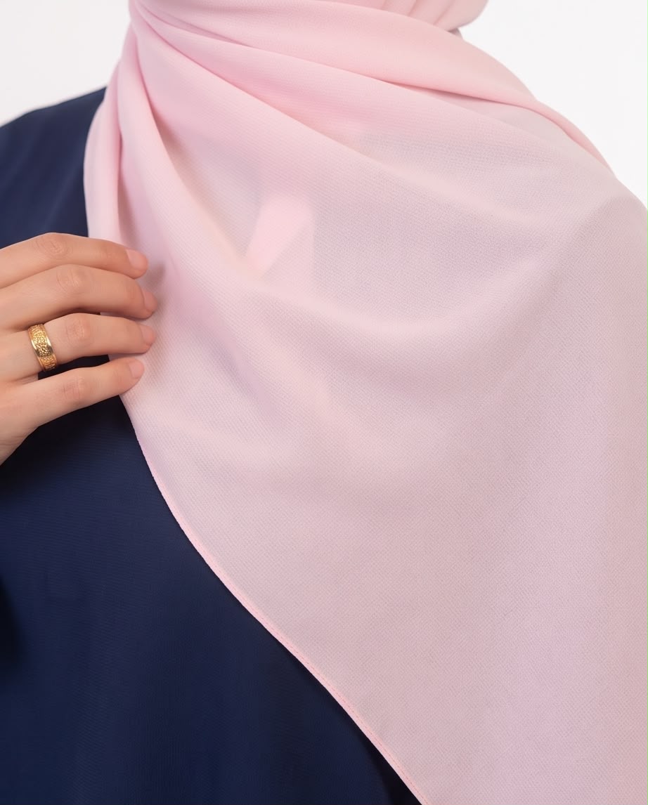 Pudra Pembe Viskon Pamuk Şal