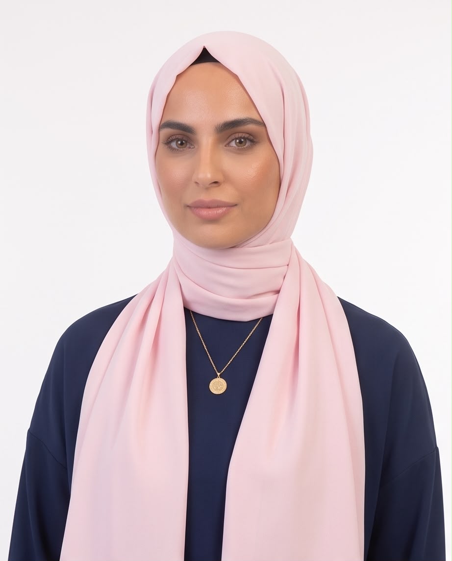Pudra Pembe Viskon Pamuk Şal